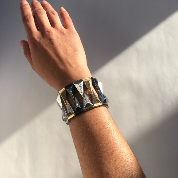 Multi Metal Statement Bangle - Picture 5 of 5